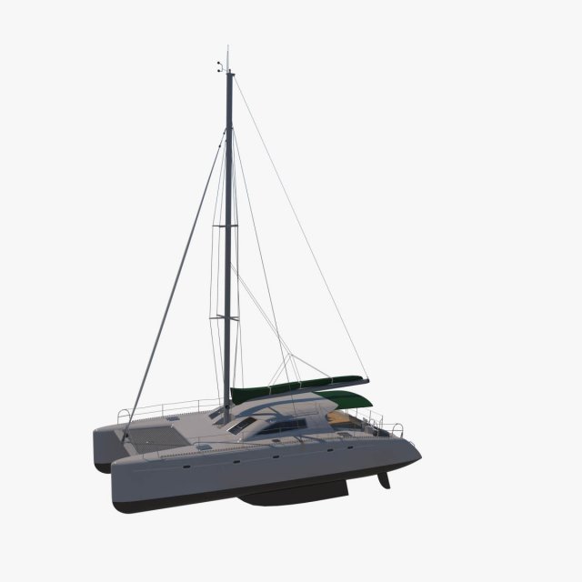 Sea Yacht Catamaran 3D मॉडल .c4d .max .obj .3ds .fbx .stl .blend 