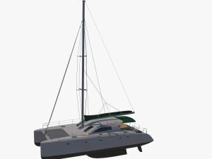 바다 요트 쌍동선 3D 모델