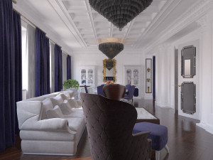 Classical Style White Interior Model 3D