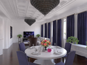 Classical Style White Interior Model 3D