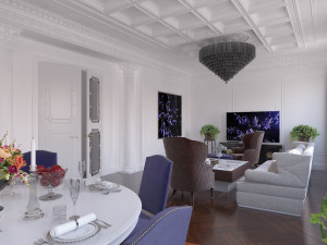 Classical Style White Interior Model 3D