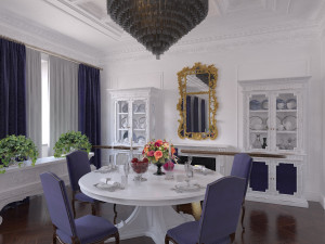Classical Style White Interior Model 3D
