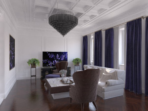 Classical Style White Interior Model 3D
