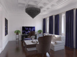 Classical Style White Interior 3D Model