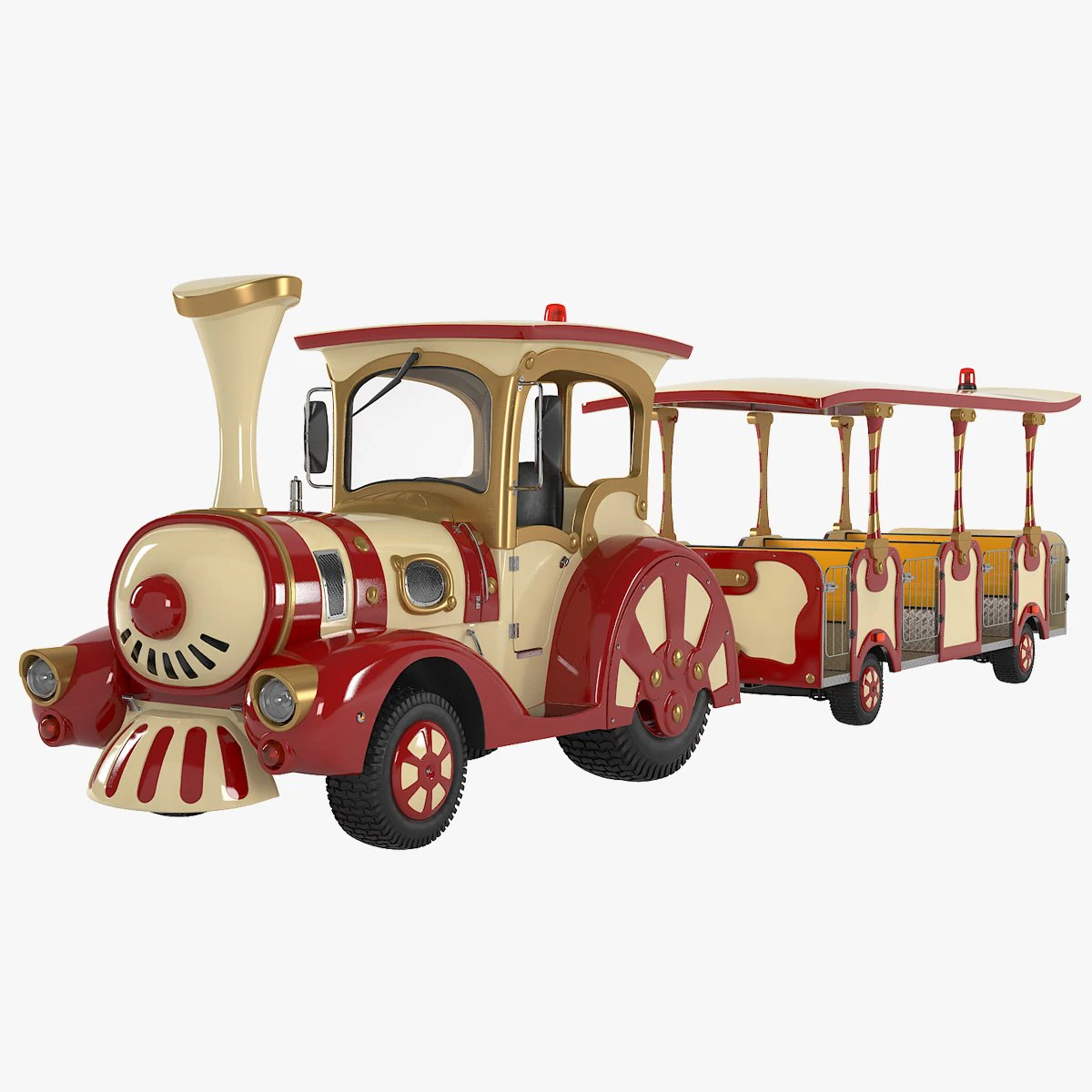Trackless Train 3D Model .c4d .max .obj .3ds .fbx .stl .blend 