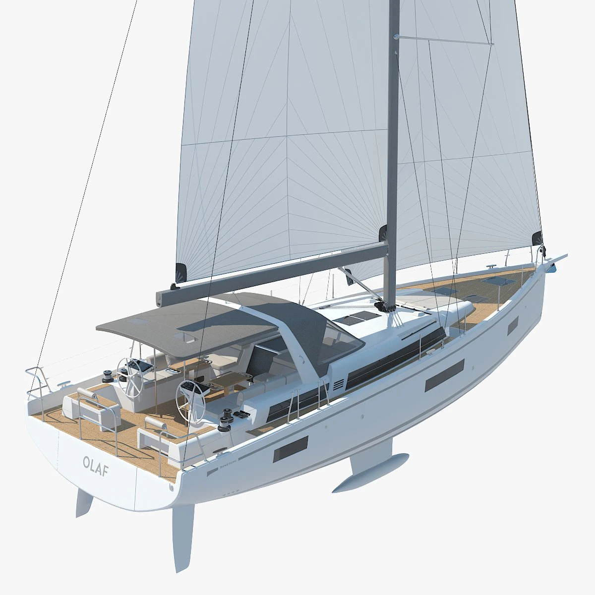 BENETEAU Oceanis Yacht 54 v2 3D Model .c4d .max .obj .3ds .fbx .stl .blend