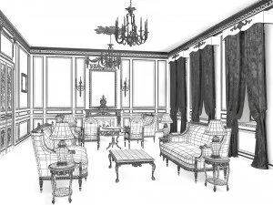 Neoclassic Interior 3D Model