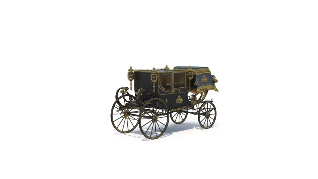 Baroque Carriage 3D Модель .c4d .max .obj .3ds .fbx .stl .blend 