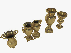 Golden VaseSet Modelo 3D