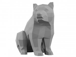 Low poly Bear Sculpture and high poly stl for 3d print 3D Model