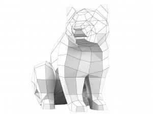 Low poly Bear Sculpture and high poly stl for 3d print 3D Model
