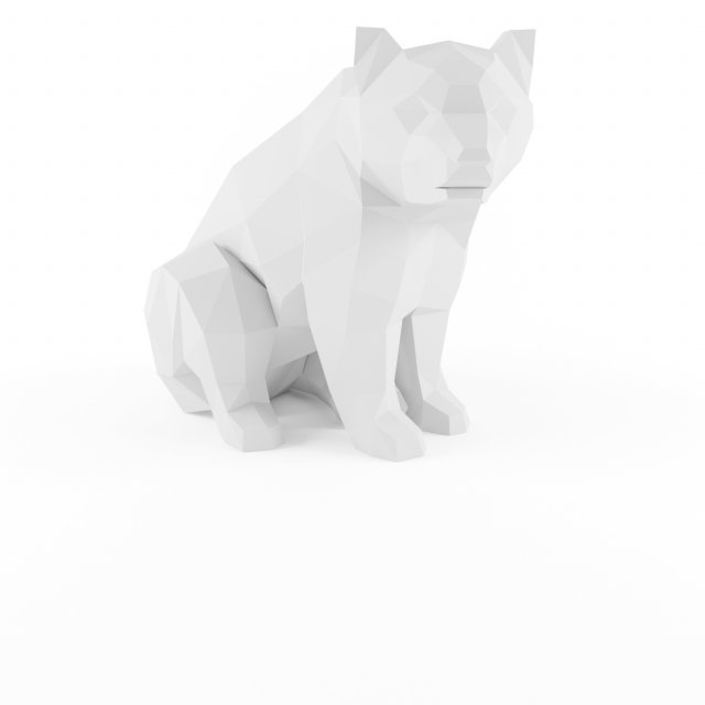 Low poly Bear Sculpture and high poly stl for 3d print 3D Model .c4d .max .obj .3ds .fbx .stl .blend 