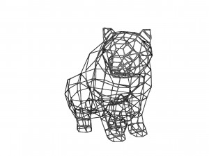 Wire bear Modern sculpture 3D Модель