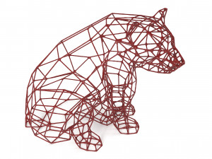 Wire bear Modern sculpture 3D Модель