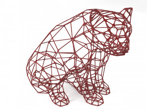 Wire bear Modern sculpture 3D Модель