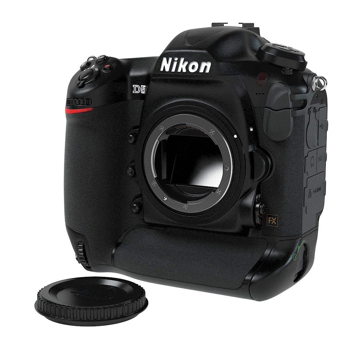 NIkon D5 Body 3D Model .c4d .max .obj .3ds .fbx .stl .blend 