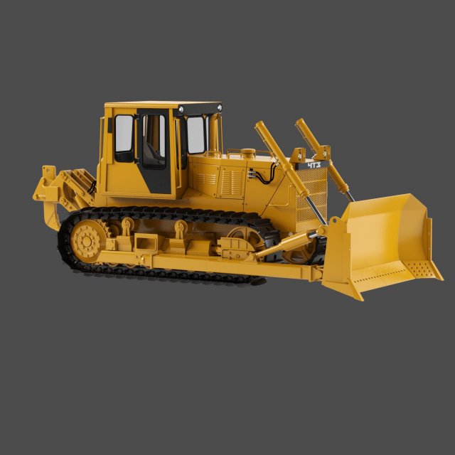 Chtz buldozer 3D Model .c4d .max .obj .3ds .fbx .stl .blend 