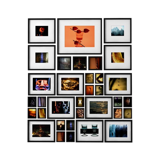 Wall art Set of water shots 3D 모델 .c4d .max .obj .3ds .fbx .stl .blend 