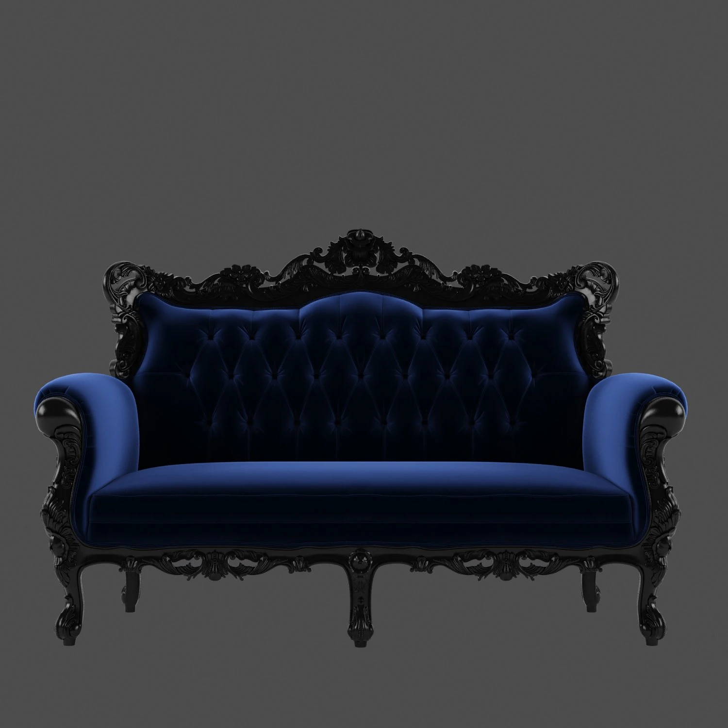 Belle de Fleur French Love Seat 3D Model .c4d .max .obj .3ds .fbx .stl .blend 