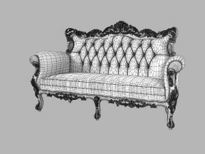 Belle de Fleur French Love Seat 3D Model