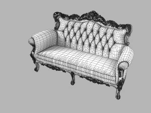 Belle de Fleur French Love Seat 3D Model