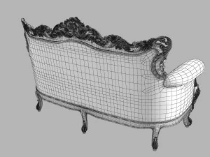 Belle de Fleur French Love Seat 3D Model