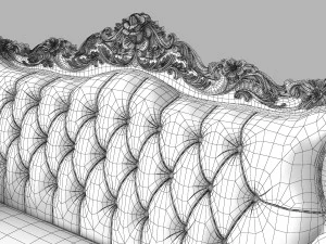 Belle de Fleur French Love Seat 3D Model