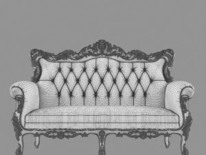 Belle de Fleur French Love Seat 3D Model