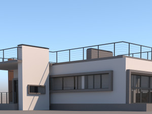Modern flat roof house 3D Model