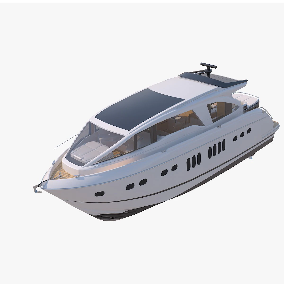 Luxury yacht Concept 3D Model .c4d .max .obj .3ds .fbx .stl .blend 