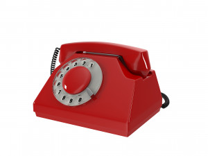 Red Vintage Phone Modelo 3D