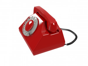 Red Vintage Phone Modelo 3D