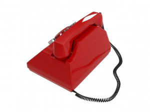 Red Vintage Phone 3D Model
