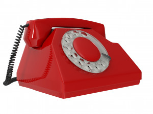 Red Vintage Phone Modelo 3D