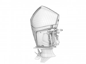Mercury Racing 450R White Boat Engine 3D Model