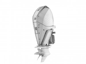 Mercury Racing 450R White Boat Engine 3D Model