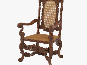 Gothic Armchair English 1680 3D Model