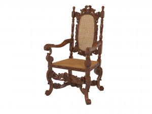 Gothic Armchair English 1680 3D Model