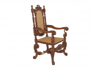 Gothic Armchair English 1680 3D Model