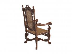 Gothic Armchair English 1680 3D Model