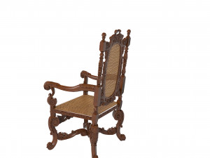 Gothic Armchair English 1680 3D Model