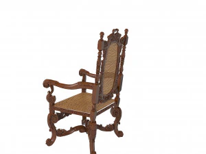 Gothic Armchair English 1680 3D Model