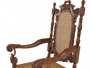 Gothic Armchair English 1680 3D Model