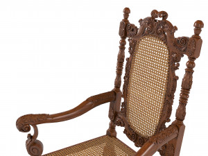Gothic Armchair English 1680 3D Model