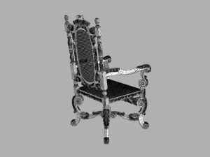 Gothic Armchair English 1680 3D Model