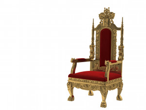 Red Gold Throne Baroque Chair with gerb coat of arms emblem Model 3D