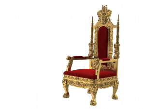Red Gold Throne Baroque Chair with gerb coat of arms emblem Model 3D
