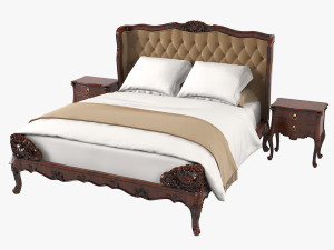 Louis XV 15L-880-1 Bedroom Set Modelo 3D