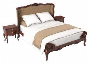 Louis XV 15L-880-1 Bedroom Set 3D Model
