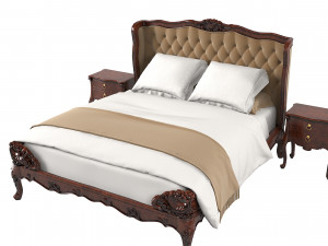 Louis XV 15L-880-1 Bedroom Set 3D Model